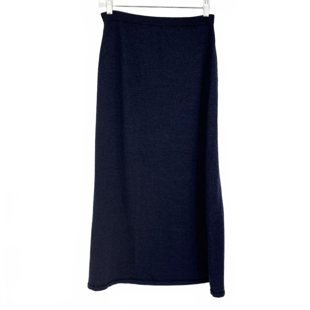 Eileen Fisher Blue Merino Wool Midi Skirt | Women’s XS Regular